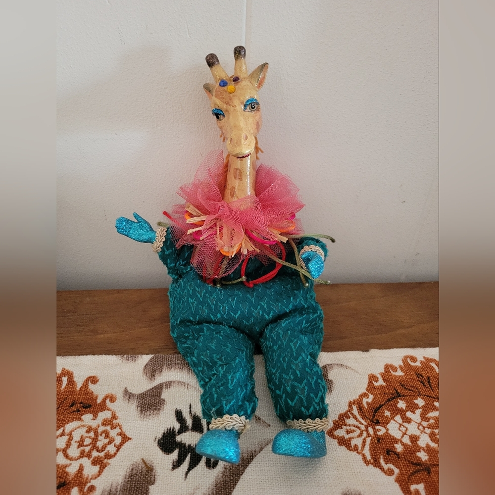 Katherine's Collection Wayne Kleski Giraffe Collectibles Decor Teal Glitter